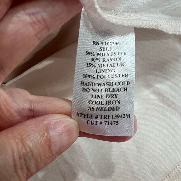 Connected Apparel Light Pink Floral-Print Metallic Dress Sz 10 Women’s - Picture 7 of 7